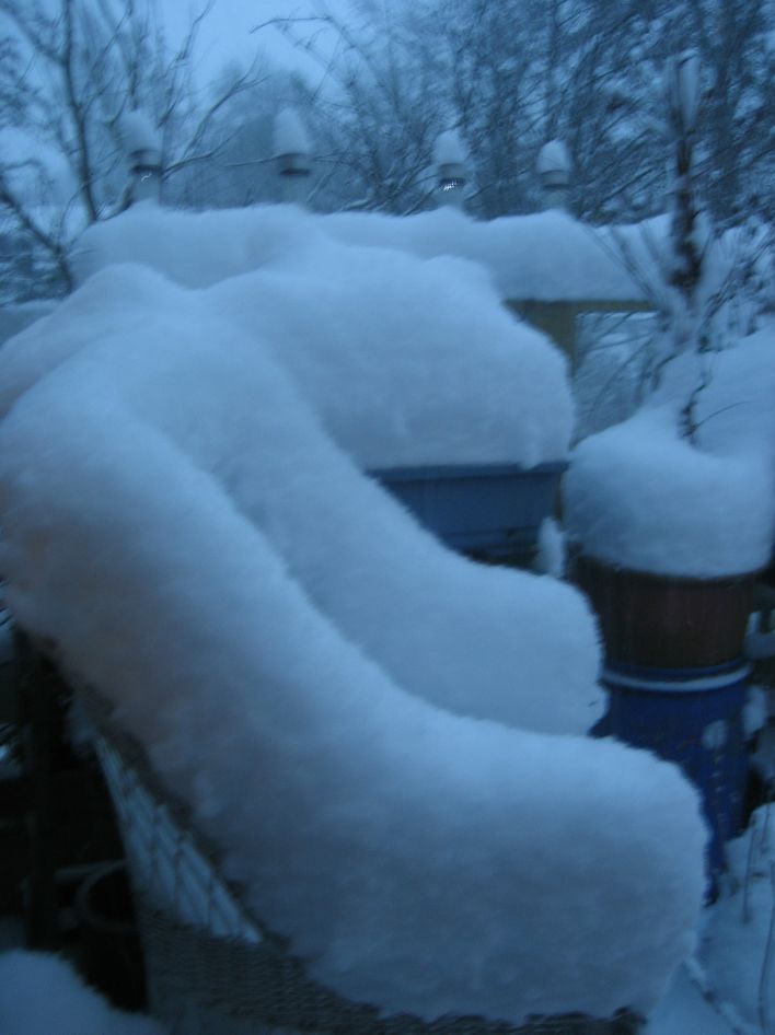 Se lige al den sne .det var sidste år ude på terrassen .
